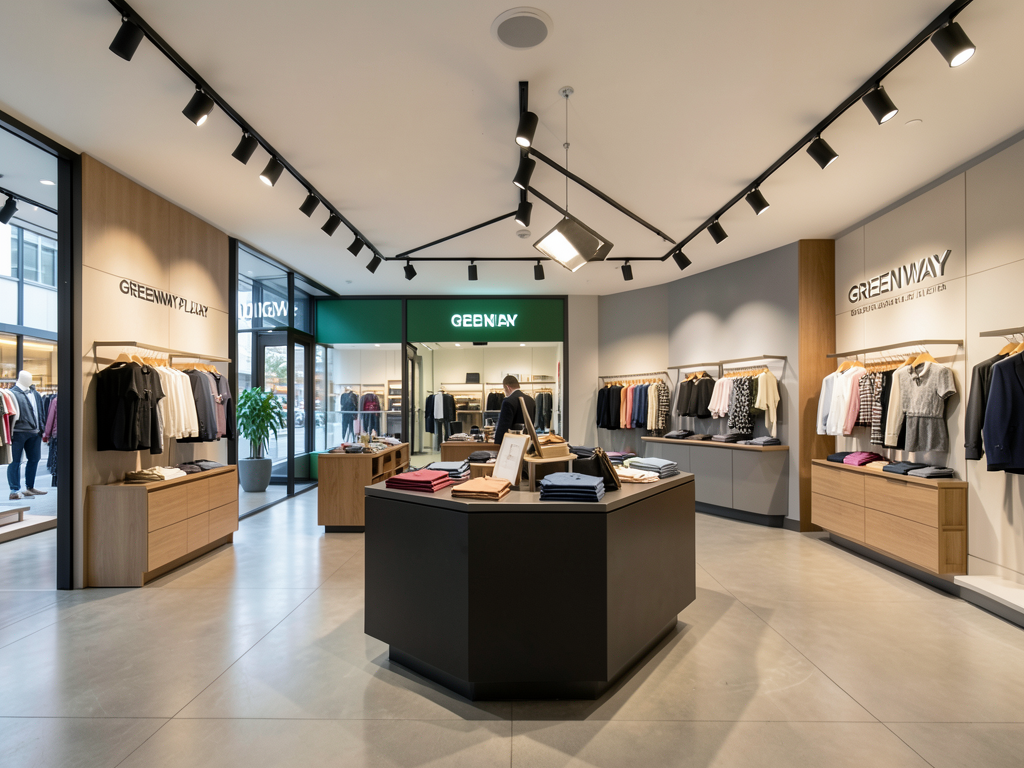 Improving retail store atmosphere in Greenway Plaza with custom track lighting
