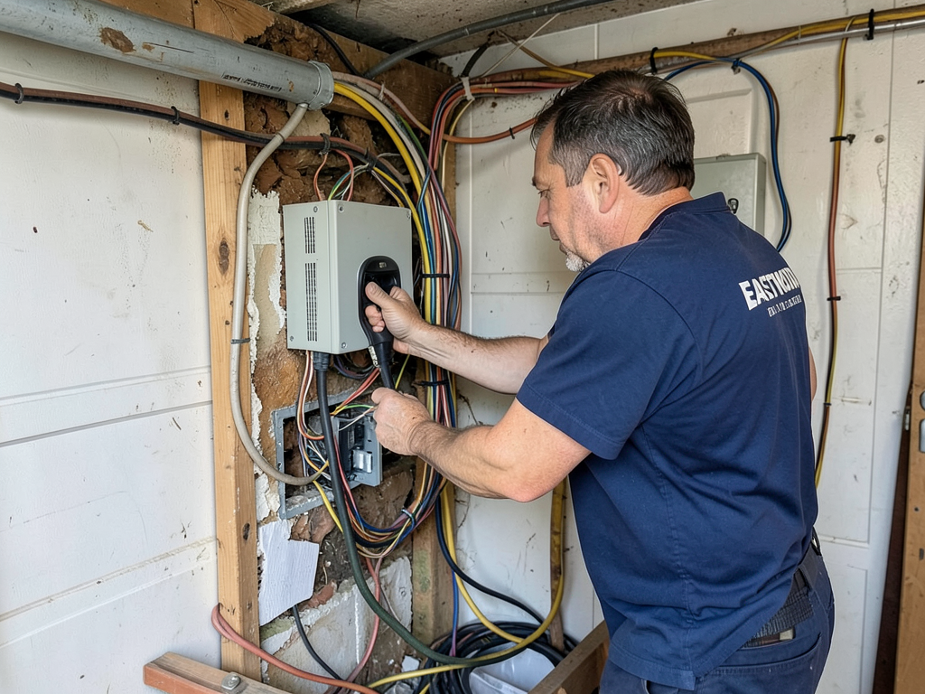 Installing an ev charger in an older eastwood gara
