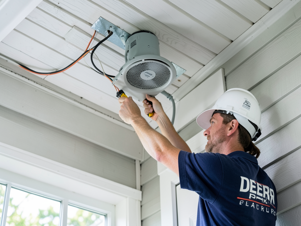 Reducing attic heat in deer park with a profession